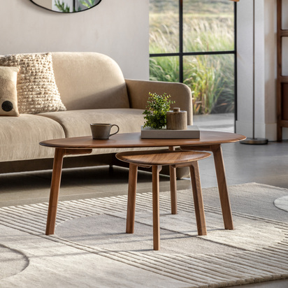 Elmmore Coffee Table Nest Walnut 1100x600x450mm