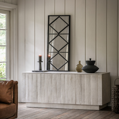 Crancott 4 Door Sideboard Whitewash 1700x450x700mm