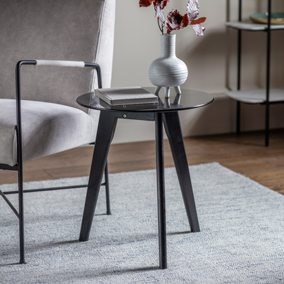 Kelham Round Side Table Black 450x450x500mm