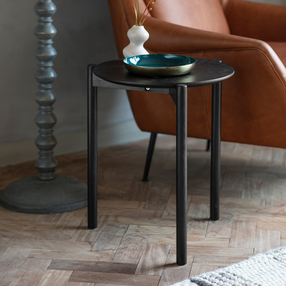 Grantham Side Table Black 400x400x500mm