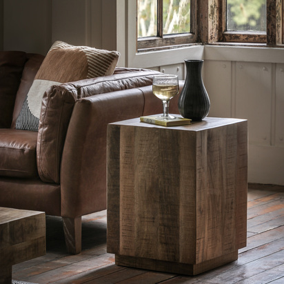 Crancott Side Table Natural 400x400x550mm