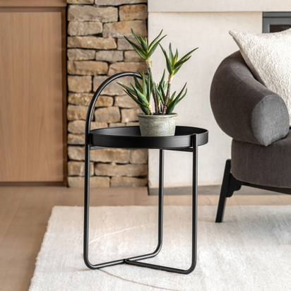 Twyford Side Table Black 400x400x660mm