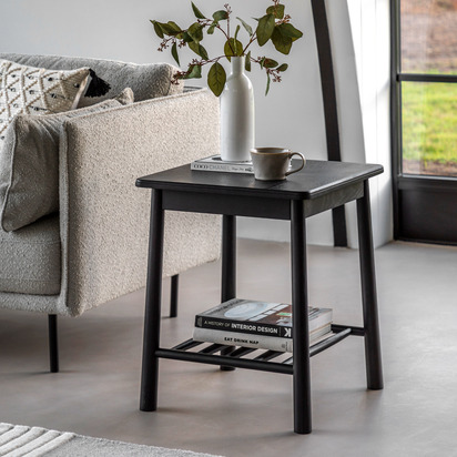Maplewood Side Table Black 500x500x600mm