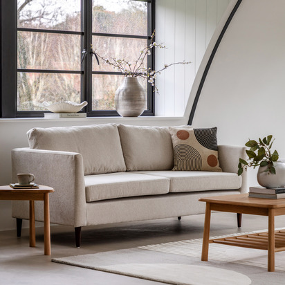 Burbury Sofa 3 Seater Natural 1870x840x840mm  - 3 Seater