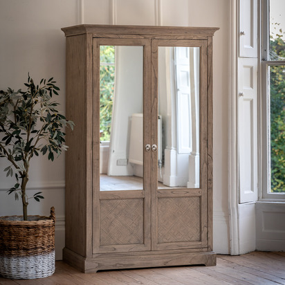 Henview 2 Mirror Door Wardrobe 1112x606x1950mm