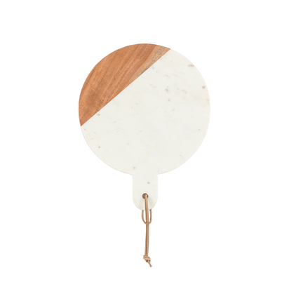Larkford Round Cheese Board White Marble