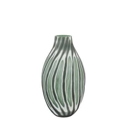 Fenford Swirl Hand Carved Glass Vase Sage  - Large