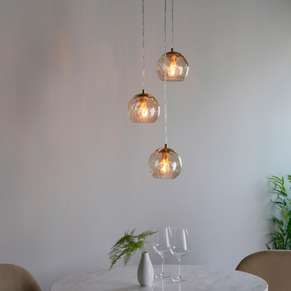 Dimple 3 Pendant Light Satin Brass