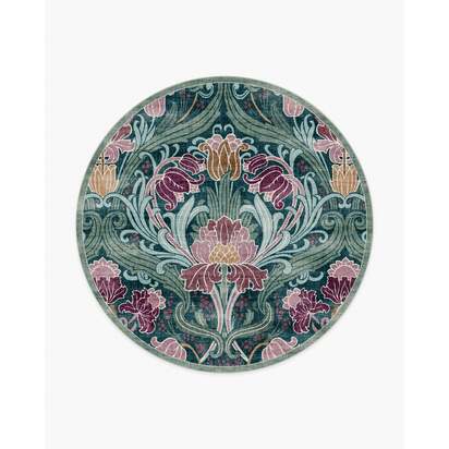 Flourish Teal Rug by Liberty - 245 Round cm - All-In-One Rug