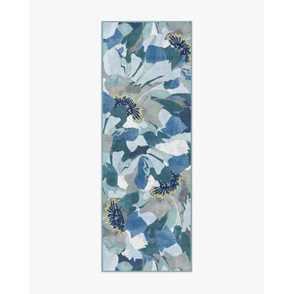 Peony Promenade Slate Blue Rug by Liberty - 75 x 215 cm - All-In-One Rug