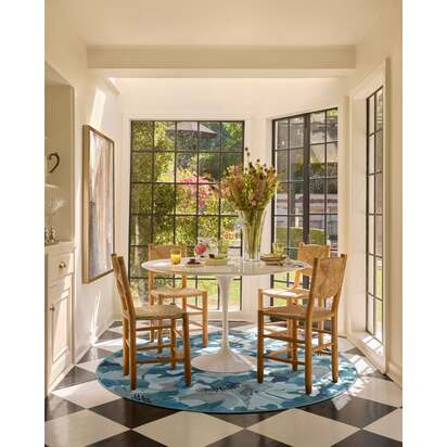 Peony Promenade Slate Blue Rug by Liberty - 75 x 215 cm - All-In-One Rug