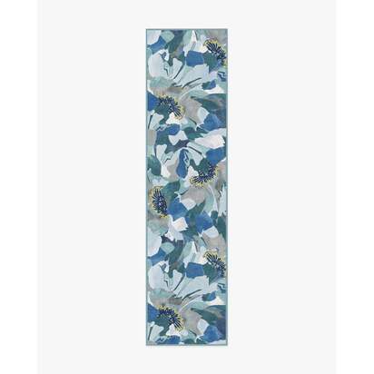 Peony Promenade Slate Blue Rug by Liberty - 75 x 305 cm - All-In-One Rug