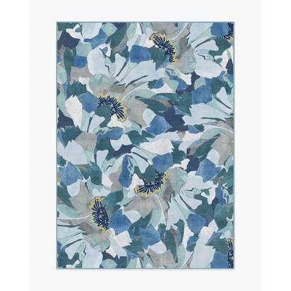 Peony Promenade Slate Blue Rug by Liberty - 150 x 215 cm - All-In-One Rug