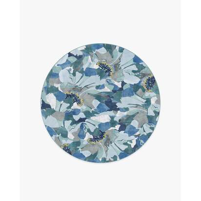 Peony Promenade Slate Blue Rug by Liberty - 185 Round cm - All-In-One Rug