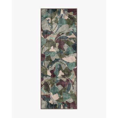 Peony Promenade Aubergine Rug by Liberty - 75 x 215 cm - All-In-One Rug