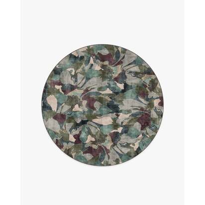 Peony Promenade Aubergine Rug by Liberty - 185 Round cm - All-In-One Rug