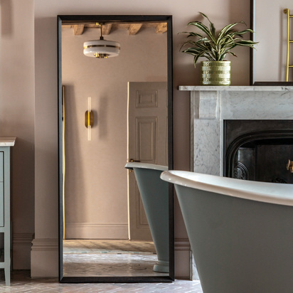 Dorchester Leaner Mirror Black  - Large