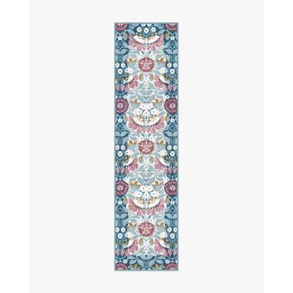 Persephone Ivory & Blue Rug by Liberty - 75 x 305 cm - All-In-One Rug