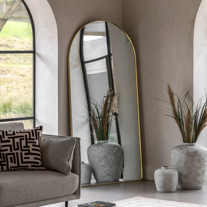Cranley Arch Mirror Gold 900x35x1800mm  - Large