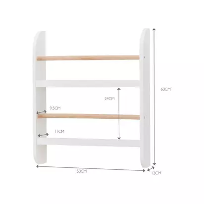 Great Little Trading Co Greenaway Compact Bookcase, White/Natural White Natural | 60H x 50W x 12D cm