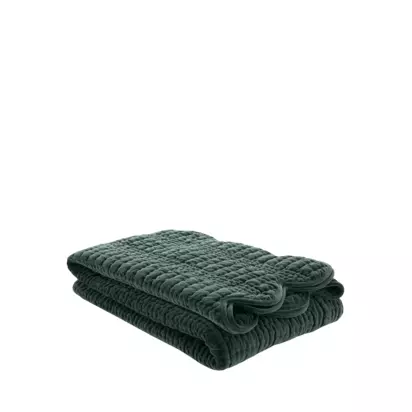 Laura Ashley Velvet Scallop Bedspread, Pine Green Pine Green | 235 x 180cm