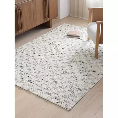John Lewis Brook Chunky Hand Woven Wool Rich Rug, Natural Natural | L240 x W170 x D1.5cm