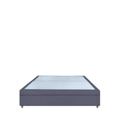 John Lewis Non-Sprung Upholstered Ottoman Storage Divan Base, Small Double Velveteen Stone | H35.50 x W120 x D190cm