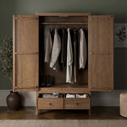 Portland Double Wardrobe, Mango Wood