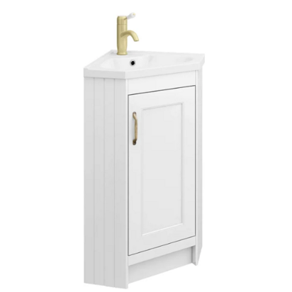 Chatsworth Traditional White Corner Vanity Unit