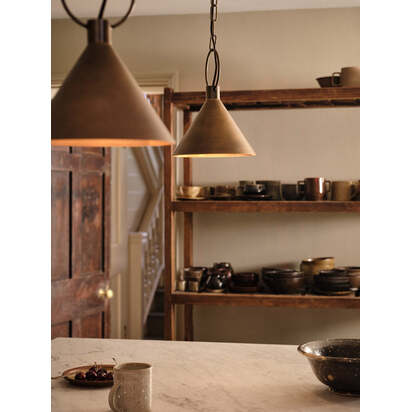Bladen small aged brass pendant