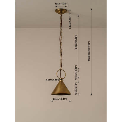 Bladen small aged brass pendant