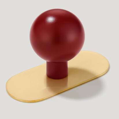 BOBBIN Ball Knob - Burgundy - Knob with Backplate