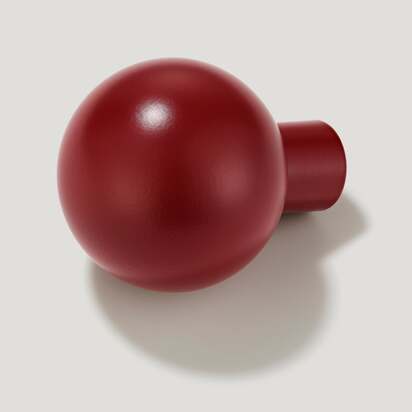 BOBBIN Ball Knob - Burgundy - Knob with Backplate