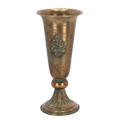 Fallen Fruits Aged Metal Flower Vase