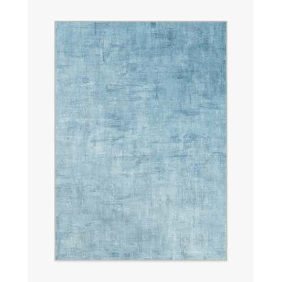 Impasto Slate Blue Flatwoven Rug - 150 x 215 cm - Rug + Pad System