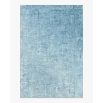 Impasto Slate Blue Flatwoven Rug - 185 x 275 cm - Rug + Pad System