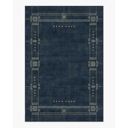 Avery Midnight Blue Flatwoven Rug by Architectural Digest - 200 x 290 cm - Rug + Pad System