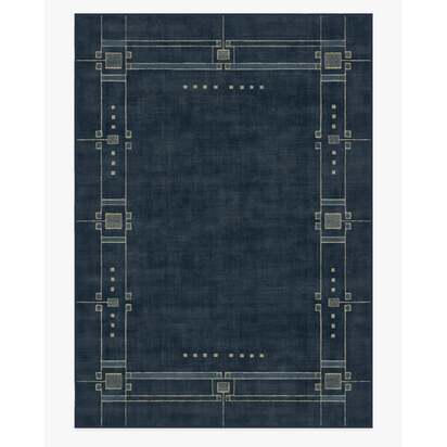 Avery Midnight Blue Flatwoven Rug by Architectural Digest - 305 x 425 cm - Rug + Pad System