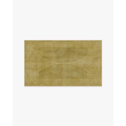 Ayla Gold Flatwoven Rug by Architectural Digest - 90 x 150 cm - Rug + Cushioned Pad System