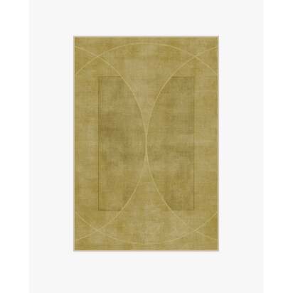 Ayla Gold Flatwoven Rug by Architectural Digest - 120 x 185 cm - Rug + Cushioned Pad System