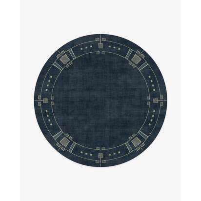Avery Midnight Blue Rug by Architectural Digest - 245 Round cm - All-In-One Rug