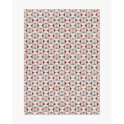 Orana Red & Light Blue Rug - 150 x 215 cm - All-In-One Rug