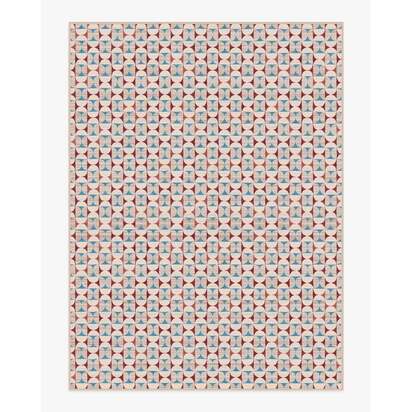 Orana Red & Light Blue Rug - 275 x 365 cm - All-In-One Rug