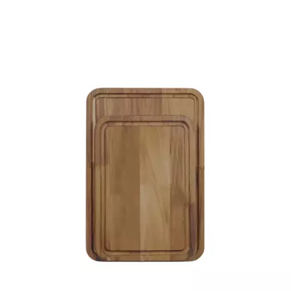Tramontina Juice Grooves Chopping Board, Set of 2, FSC-Certified (Teak Wood) Oil Teak | 18 x 400 x 280mm