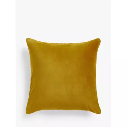 John Lewis Cotton Velvet Cushion Ochre | 50 x 50 cm
