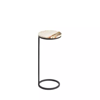 Pottery Barn Delaney Marble C-Table, Golden Golden | H61 x W25 x D25cm