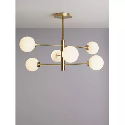 John Lewis Parity 6 Arm Ceiling Light Brass | H40 x Dia.65cm