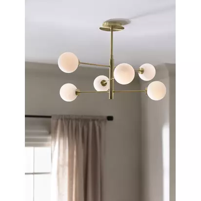 John Lewis Parity 6 Arm Ceiling Light Brass | H40 x Dia.65cm