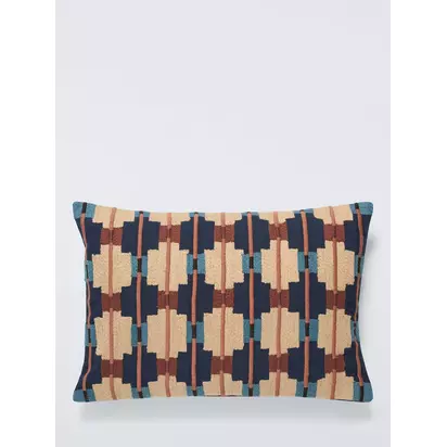 John Lewis Calado Cushion, Indigo Indigo | 40 x 60cm