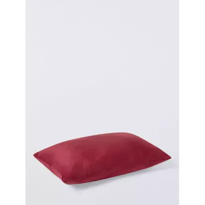 John Lewis Rectangular Velvet Cushion Red | H35 x W55 x D6cm